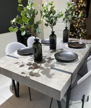 Dining Table ADENA Grey Concrete Effect 150 cm 90 cm_792332