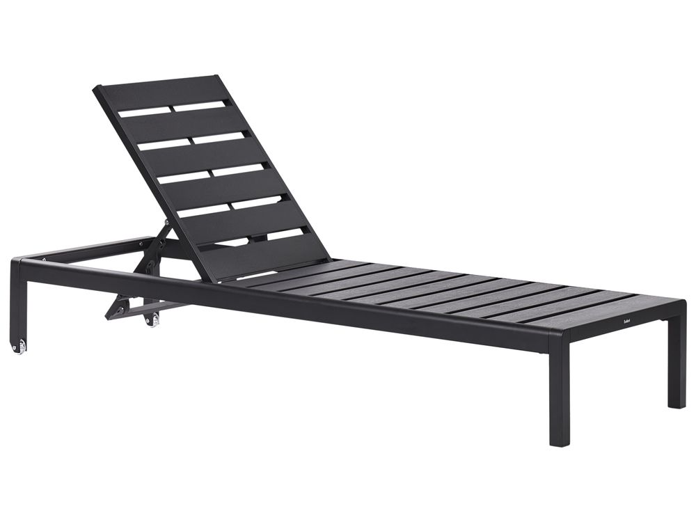 Aluminium Reclining Sun Lounger Black NARDO Beliani