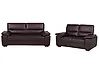 Living Room Set 5 Seater VOGAR Faux Leather Dark Brown