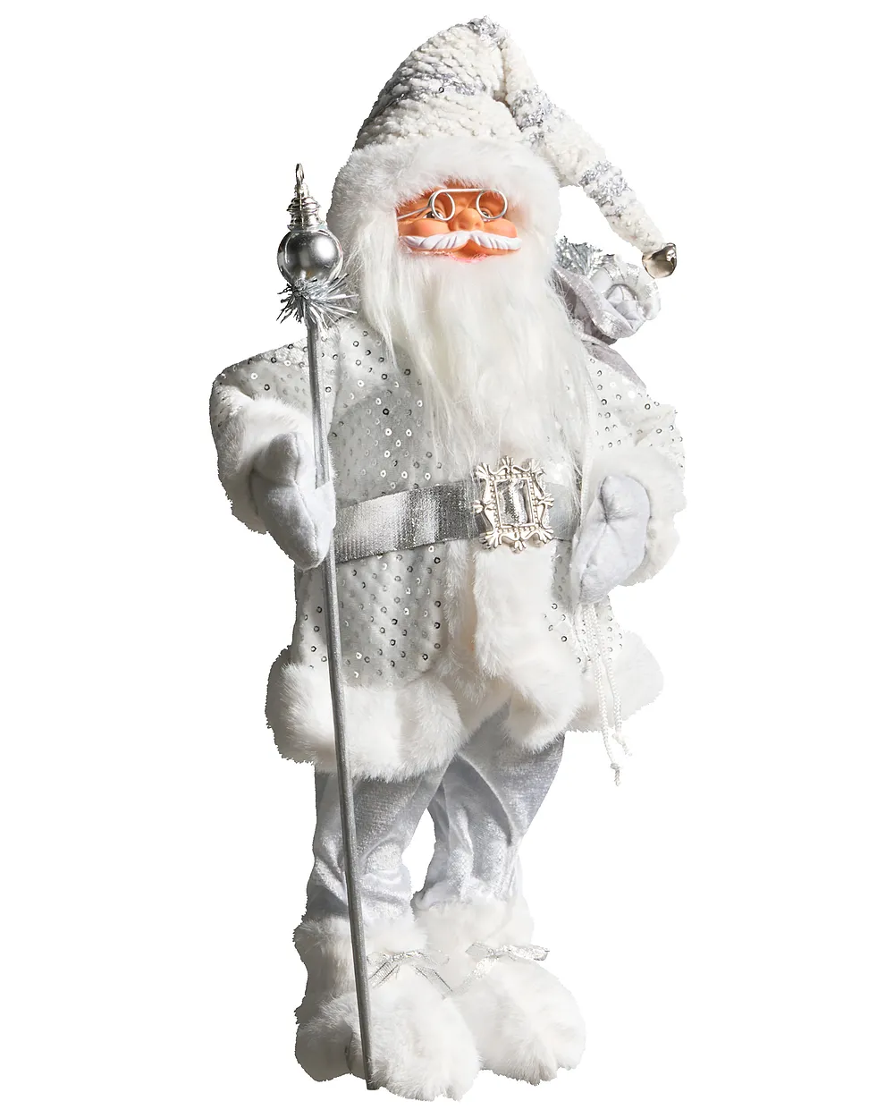 Decoración de Navidad NELAUG 48 cm Papá Noel Plateado