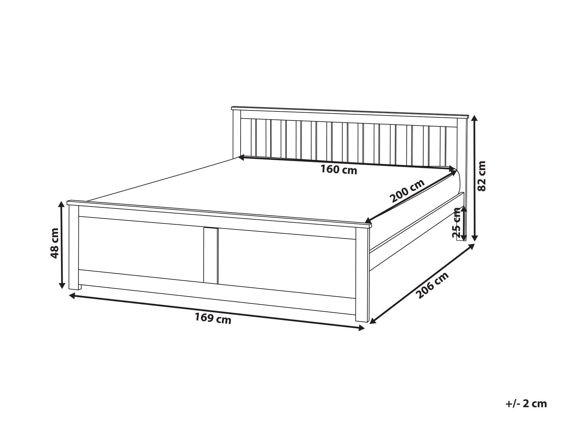 Bed Pine Wood OLENDON 160 x 200 cm (EU King Size) Brown_1068541