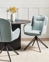 Set of 2 Dining Chairs Swivel AVELAR Fabric Light Blue