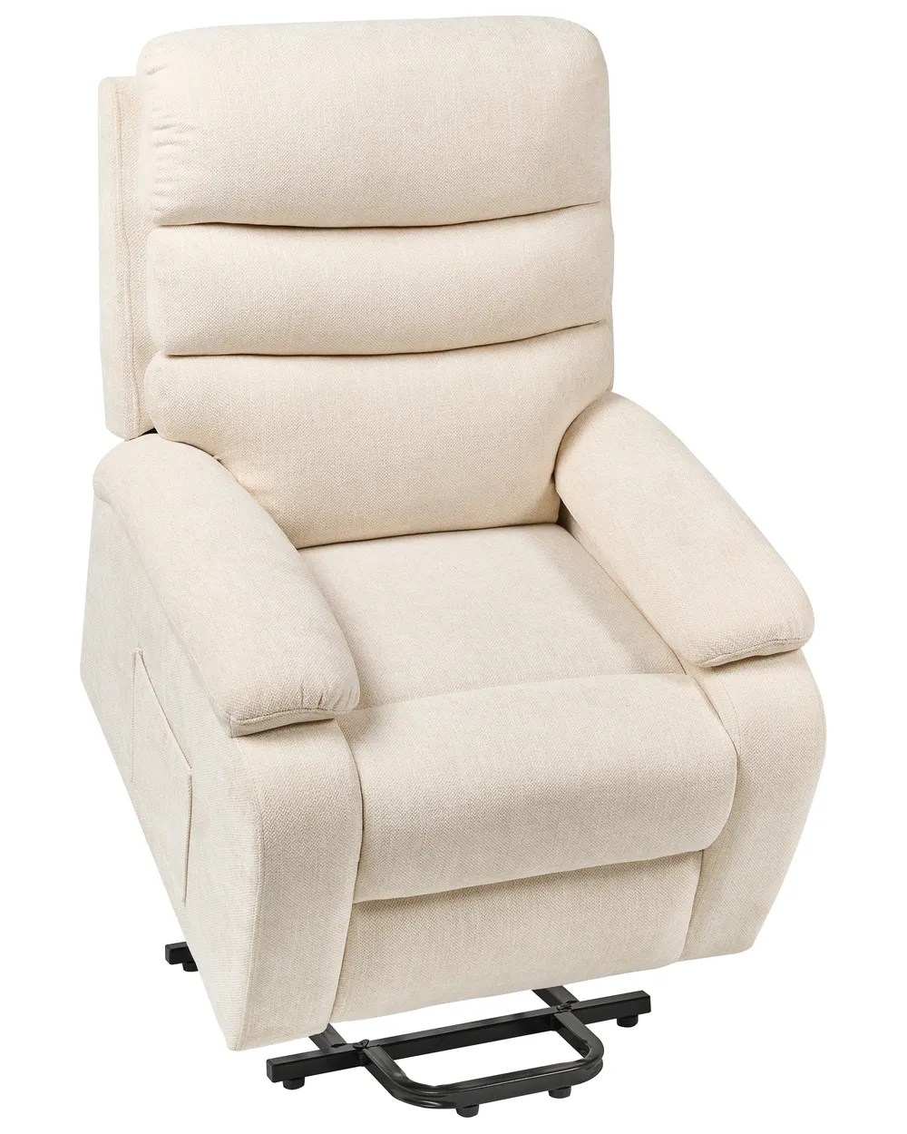 Sedia reclinabile elettrica RISE Poggiapiedi a scomparsa Tessuto Beige chiaro_938756