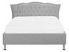 Čalúnená posteľ 140 x 200 cm s úložným priestorom sivá METZ_676821