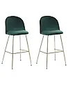 Set of 2 Bar Chairs ARCOLA Velvet Emerald Green
