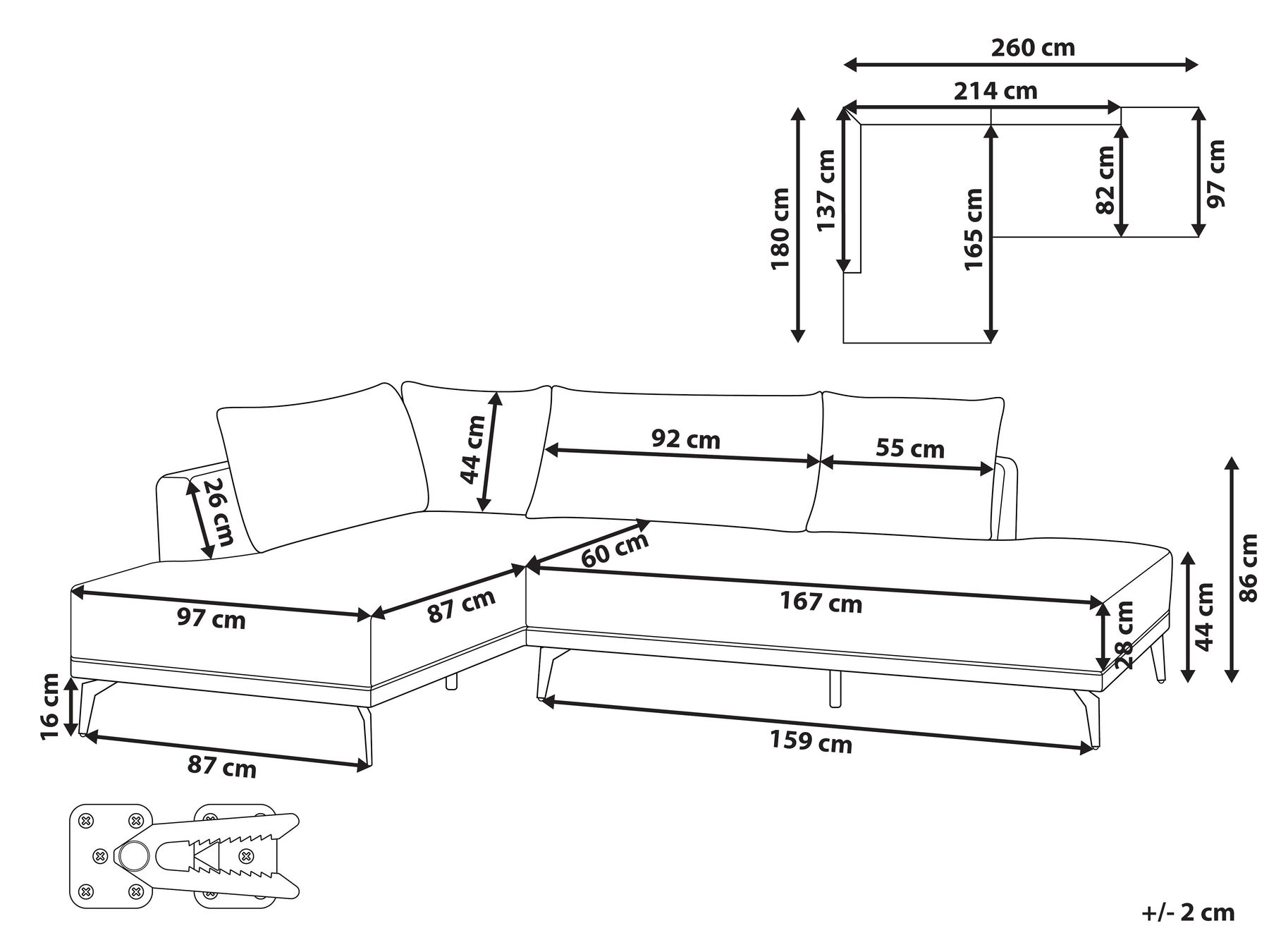 Right Hand Modular Fabric Corner Sofa Grey MYKEN_952096 Right Hand Modular Fabric Corner Sofa Grey MYKEN_952096
