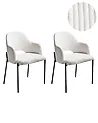 Set of 2 Dining Chairs RATON Corduroy Off-White