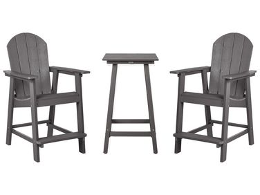 Garden Bistro Set Dark Grey ADIRONDACK