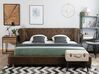 Vodná posteľ z umelého semišu 180 x 200 cm hnedá CAVAILLON_847004