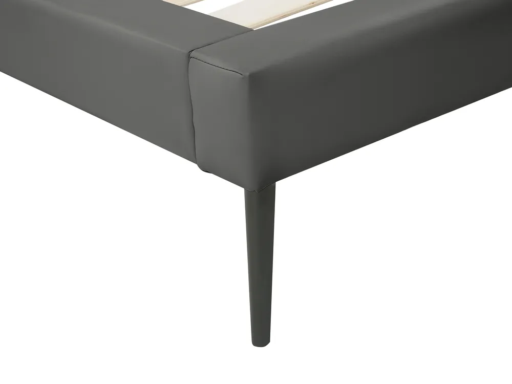 Bed Faux Leather ESSONNE 160 x 200 cm (EU King Size) Grey_788929