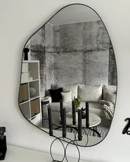 Wall Mirror PUTEAUX 70 cm 92 cm Metal Black_907311