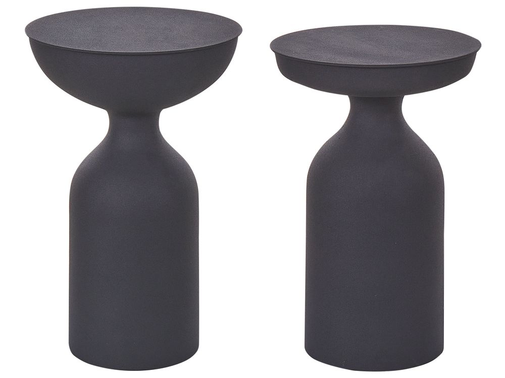 Set di 2 tavolini COTA/TENJO Metallo Nero