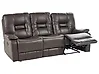 Manual Recliner Sofa 3 Seater BERGEN Faux Leather Brown