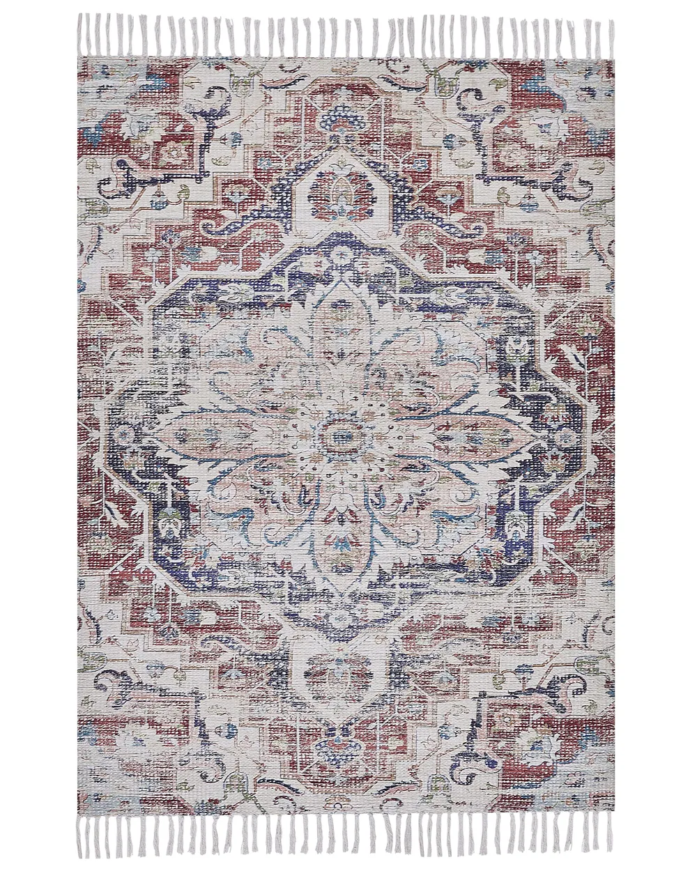 Teppich Blumenmuster mehrfarbig mit Fransen verschiedene Größen KELKIT