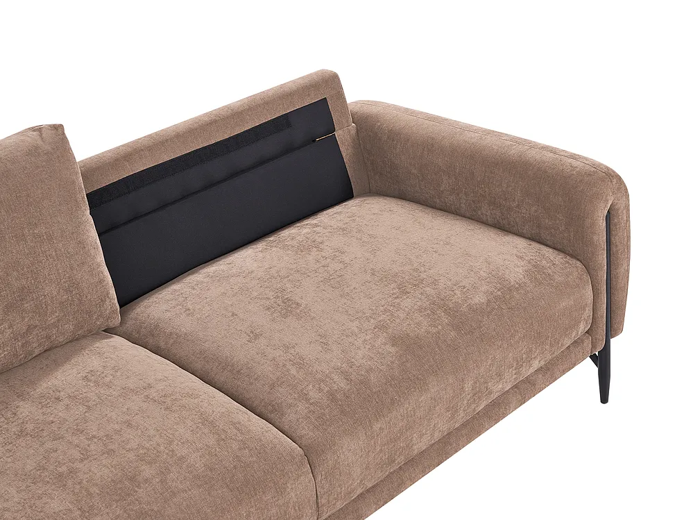 Sofa 3-Sitzer SKARO Chenillegewebe Braun_1156656