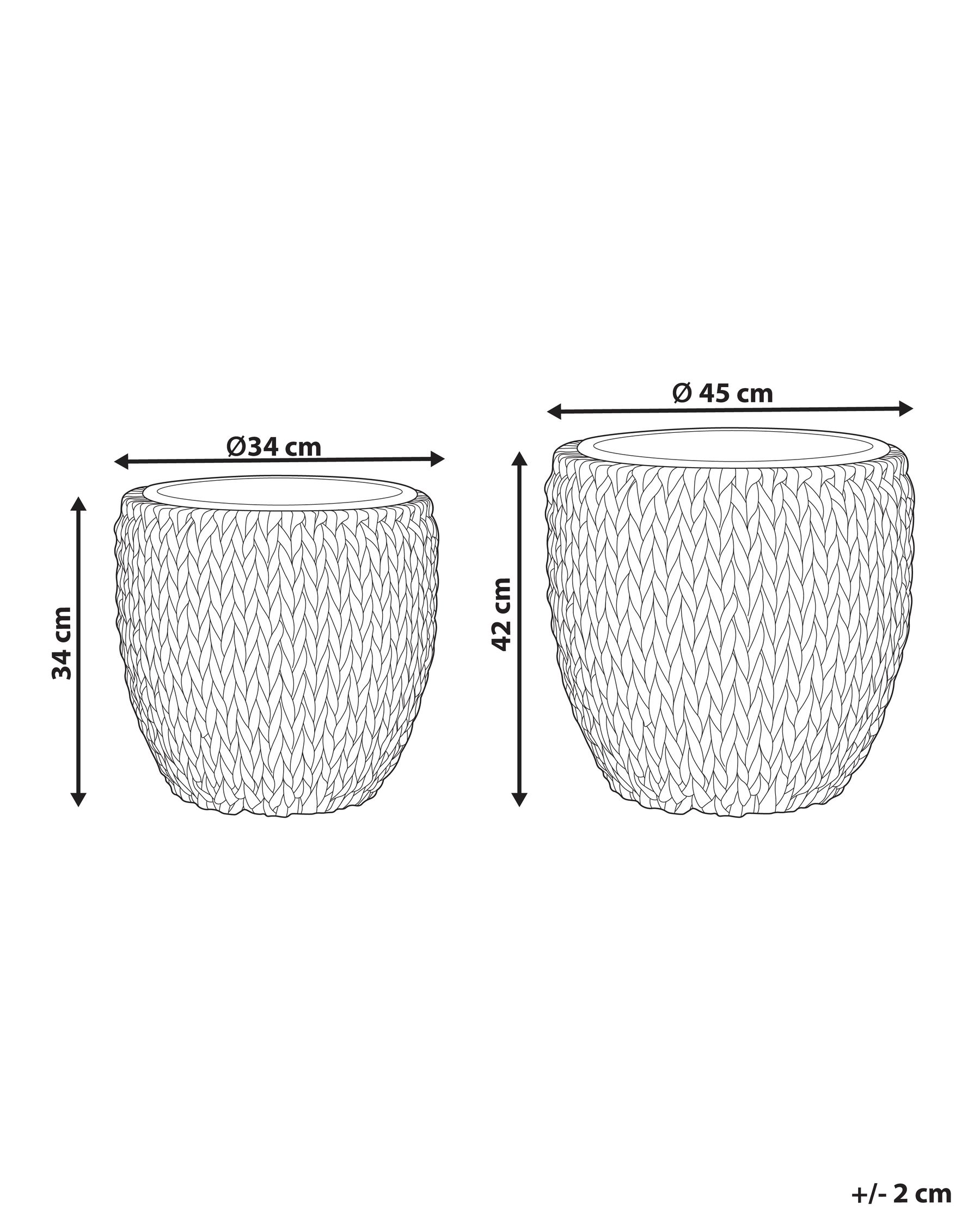 Zestaw 2 donic BERBERIS 34/45 cm Technorattan Ciemnobrązowy_897153