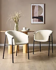 Set of 2 Dining Chairs AMES Boucle Off-White_1183746