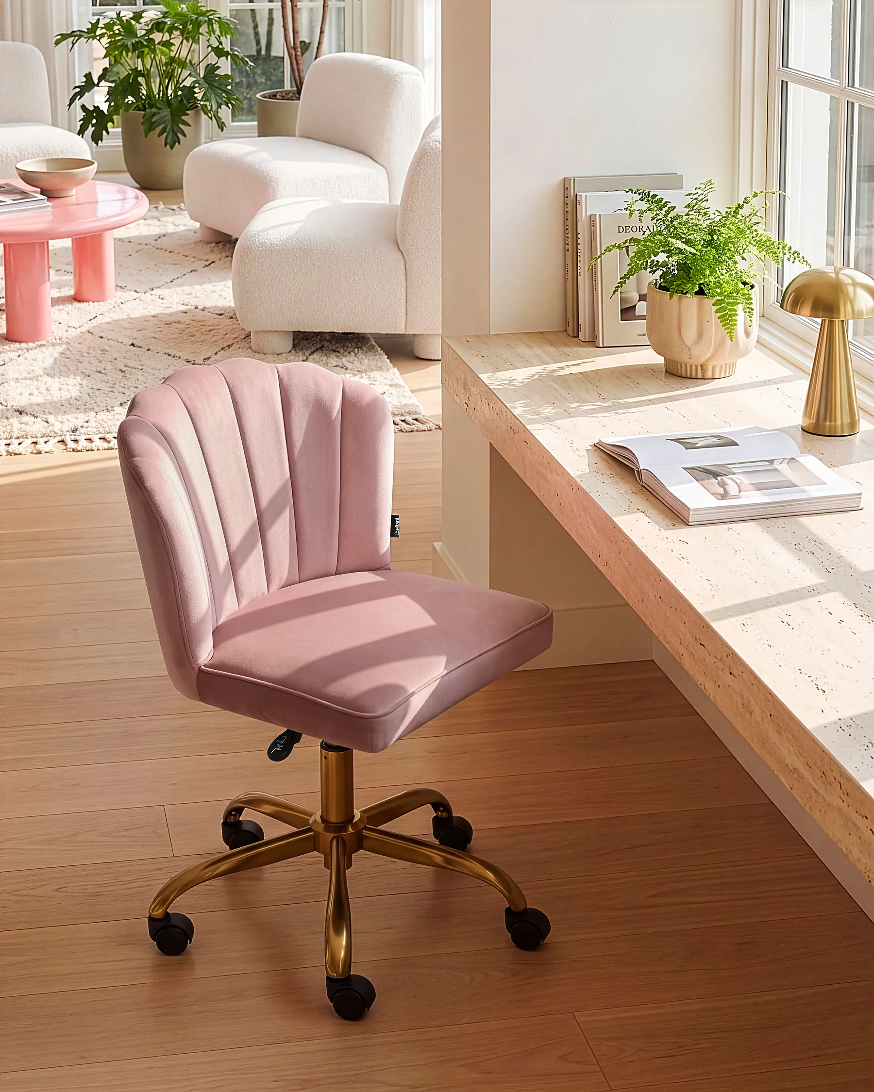 Desk Chair VALTICELLO Velvet Pink_1159645