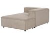 Left Hand 2 Seater Modular Jumbo Cord Corner Sofa Light Brown APRICA_909948