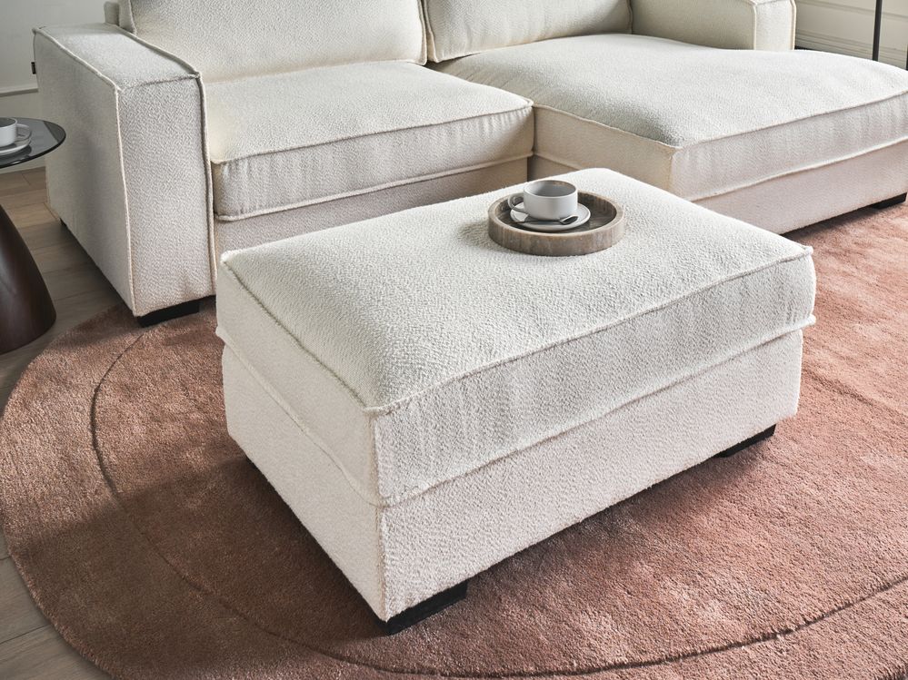 Ottomana KOLDING Bouclé Beige chiaro