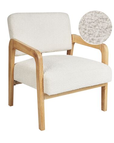 Fauteuil en bouclé blanc HJO