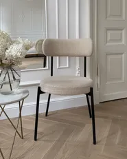 Set of 2 Dining Chairs ALLISON Boucle Light Beige_1012466