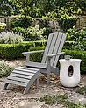 Garden Chair ADIRONDACK with Footstool Light Grey