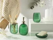 4-Piece Bathroom Accessories Set CANOA Glass Green_825322