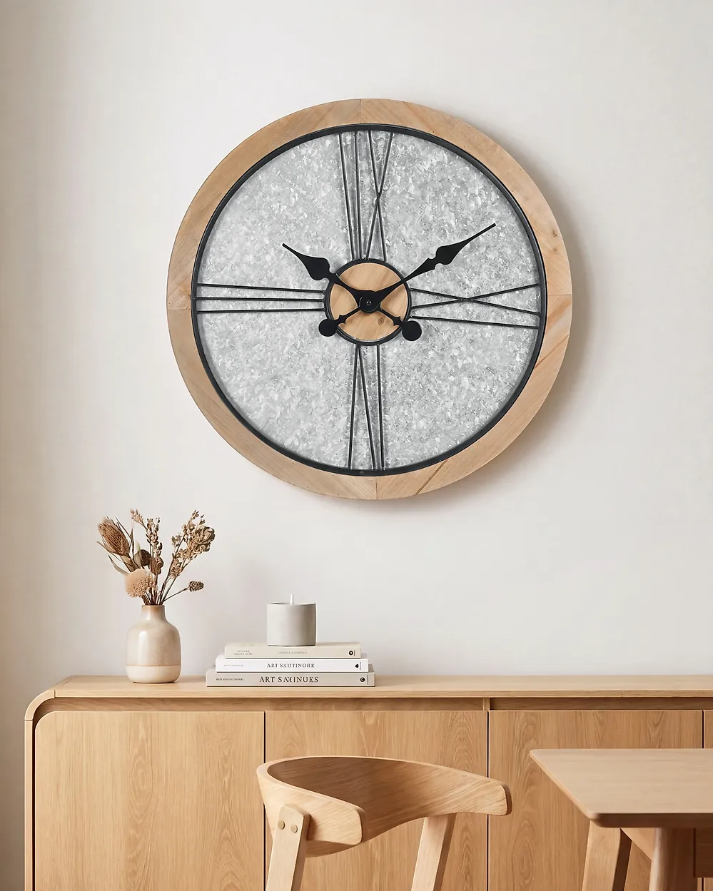 Wall Clock ACACIO Silver/ Brown