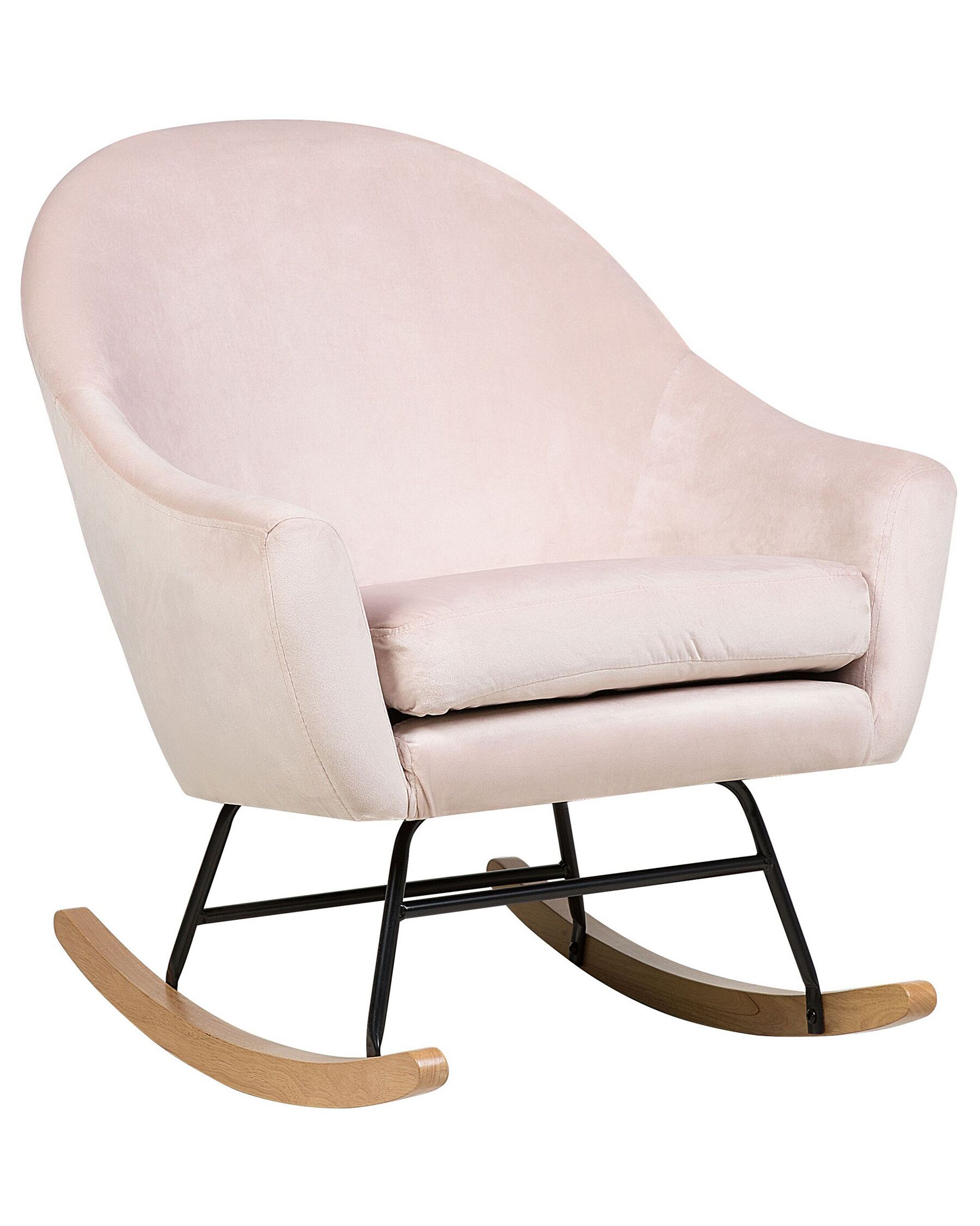 Fotel bujany welurowy różowy OXIE_728401