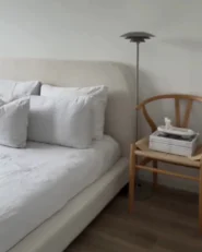 Bett mit Lattenrost Bouclé ROISEL 160 x 200 cm Hellbeige_994371