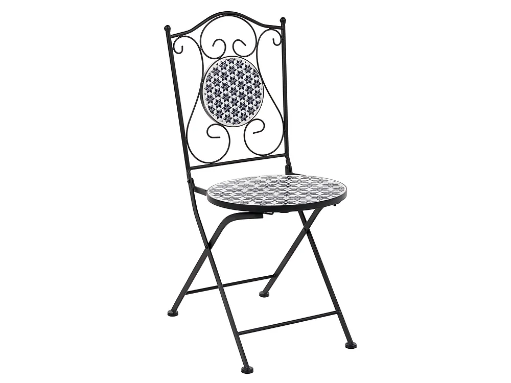 Set mobilier de grădină SIROLO Metal Alb/Albastru_1155676