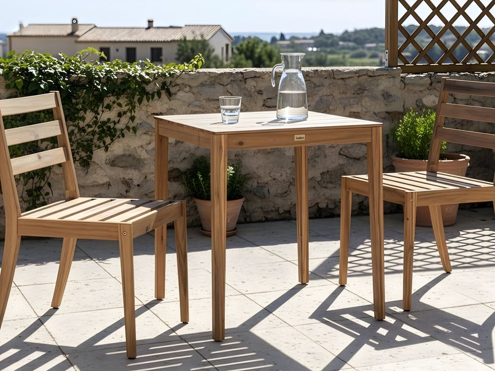 Bistro Set CHIOGGIA zertifiziertes Akazienholz Hellbraun