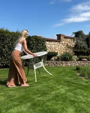 Gartenmöbel Set 4-Sitzer ANCONA inkl. Kissen Metall Cremeweiss_1170164