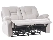 Electric Recliner Living Room Set 6 Seater BERGEN with USB Port Velvet Light Beige_1064823