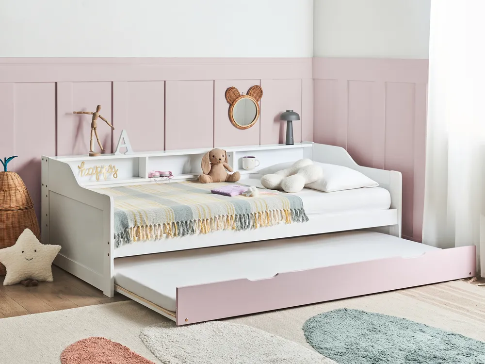 Trundle Bed Pine Wood EDERN 90 x 200 cm (EU Single) Pink