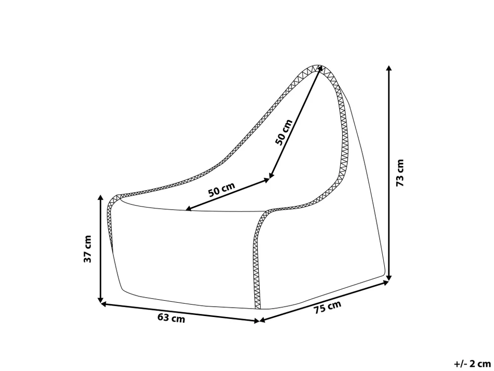 Sitzsackbezug DROP 63 cm 75 cm Grau_1169304