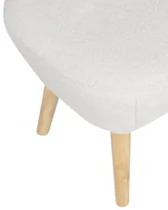 Armchair TUMBA with Footstool Boucle White_887147