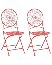 Set of 2 Garden Chairs SCARIO Metal Red_856031