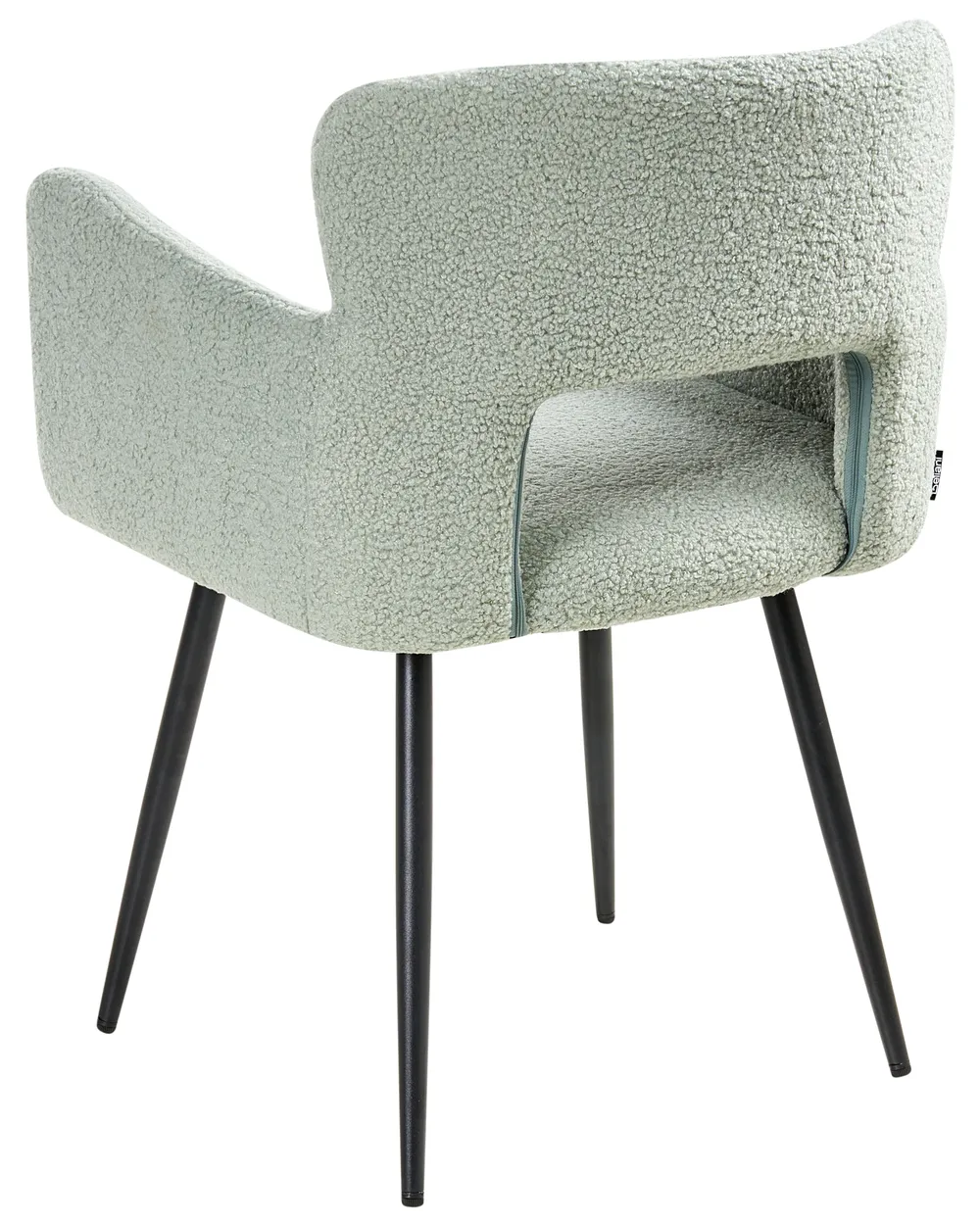 Set of 2 Dining Chairs SANILAC Boucle Light Green_1020147