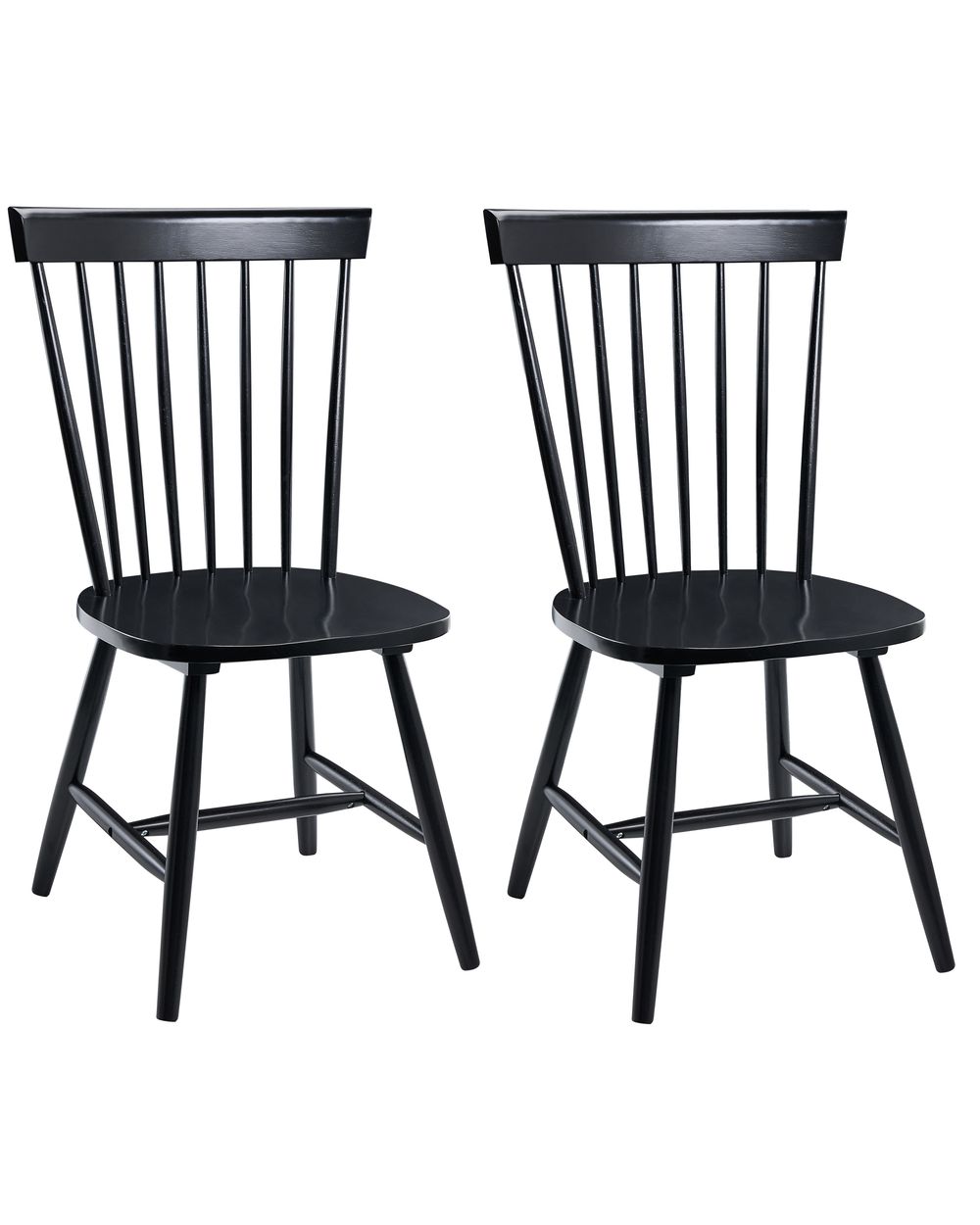 Set of 2 Dining Chairs BURGES Wood Black