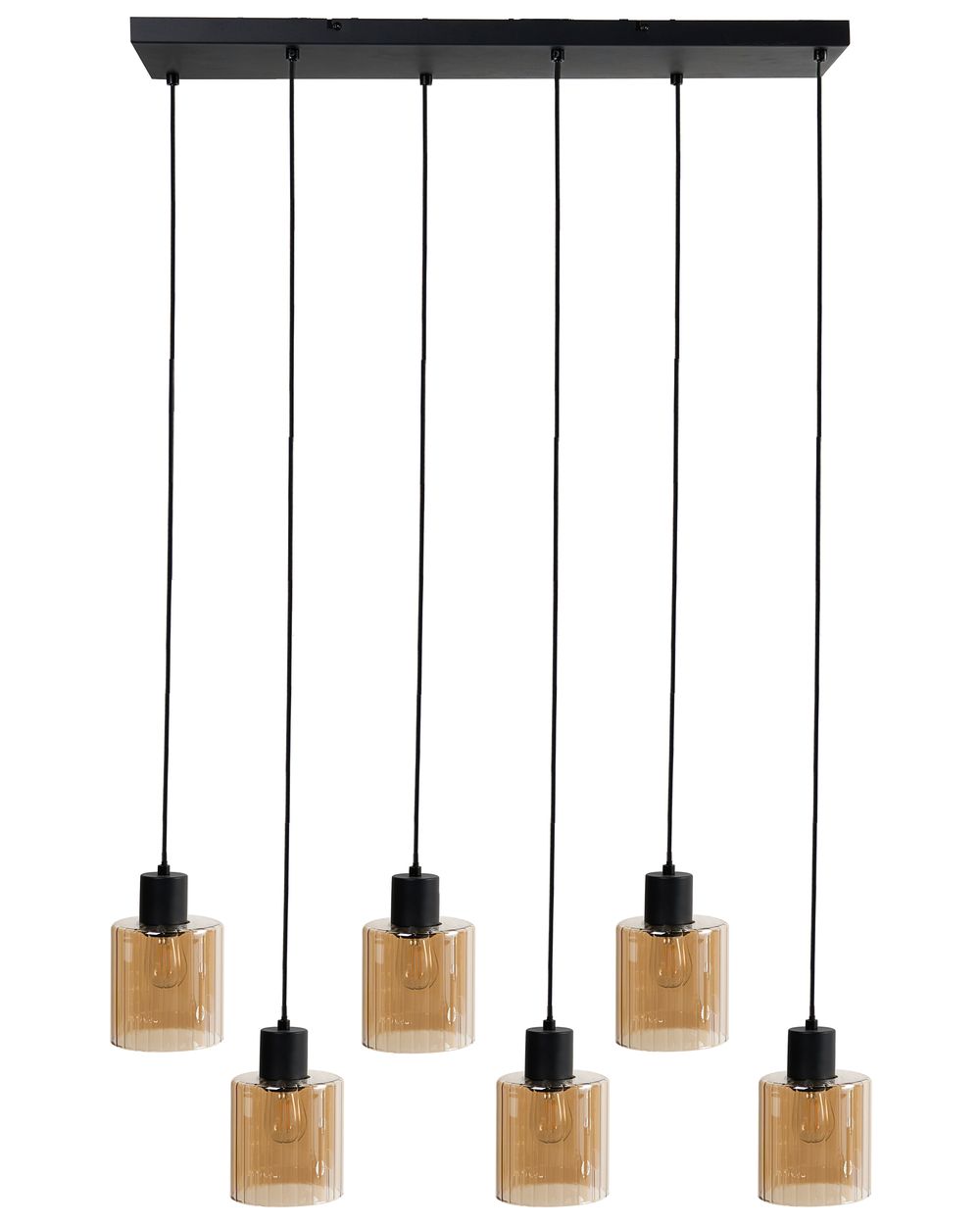 Lámpara colgante de 6 luces KITARE Vidrio Beige