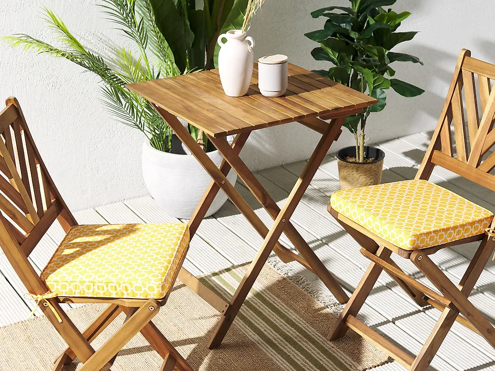 Set of 2 Garden Chair Cushions TERNI 37 x 34 cm Yellow_1178556