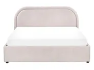 Ottoman Bed QUILLIEN Chenille Taupe 140 x 200 cm (EU Double)_989547
