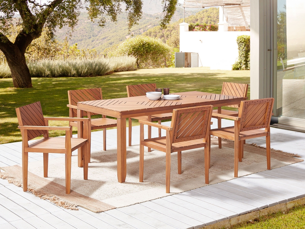 Acacia wood outdoor dining table hotsell