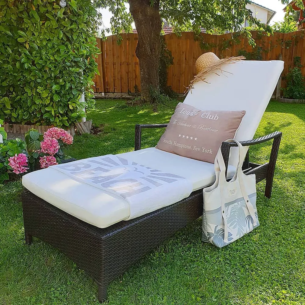 Sun Lounger with Cushion VASTO Reclining PE Rattan Brown_746307