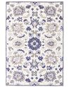 Tappeto lana beige chiaro e blu marino 160 x 230 cm KUMRU_848447