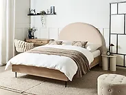 Bed Boucle MILLAY 140 x 200 cm (EU Double) Beige_1172797