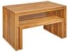 Conjunto de mesa y 2 bancos de jardín de madera de acacia BELLANO_922080