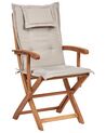 Set of 2 Garden Dining Chairs with Taupe Cushions MAUI II_926485